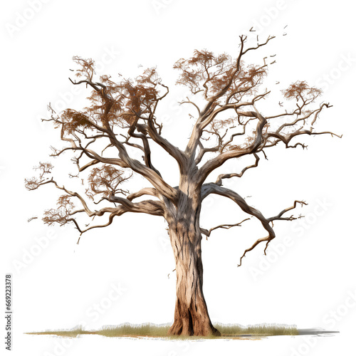 Dry and dead standing trees on transparent background PNG