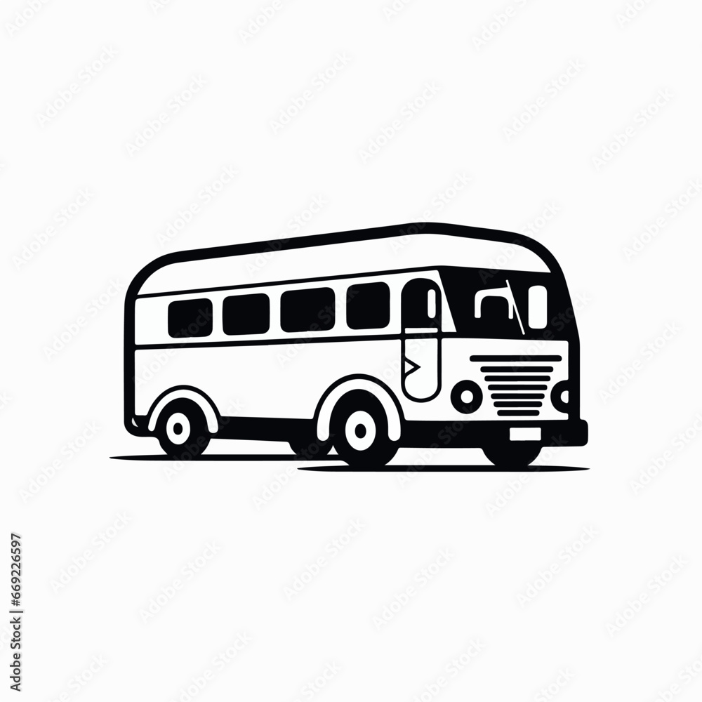 Bus in cartoon, doodle style. 2d vector illustration in logo, icon style. AI Generative