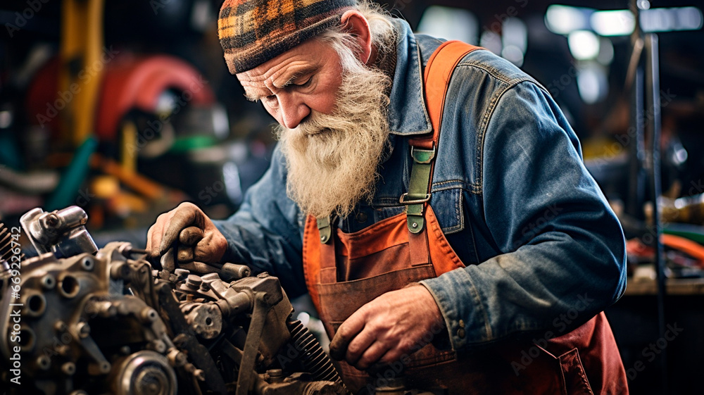 portrait of a man in the workshop portrait of a man in the workshop