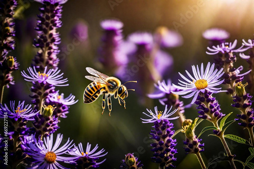 bee on purple flower