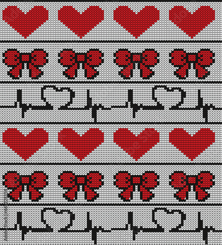 Knitted texture seamless pattern. Vector seamless background for banner, website, postcard, wallpaper, clothing and design. Festive Sweater Design. Seamless Knitted Pattern.