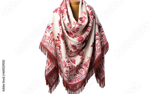 The Beauty of Intricate Designs on a Pashmina Shawl on a Transparent Background photo