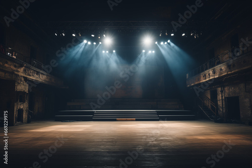 Empty Concert Stage - Fog Machine, Light Show, Music Concert, Hip-Hop Concert Stage, Backdrop photo