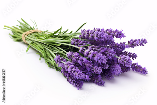 A collection of Lavender set atop a pristine whiteness.
