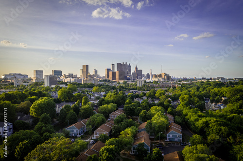 view of downtown Atlanta from surrounding neighborhoods