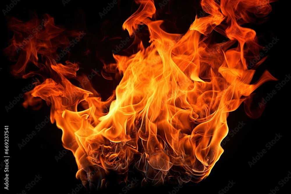 fire on black background fire on black background