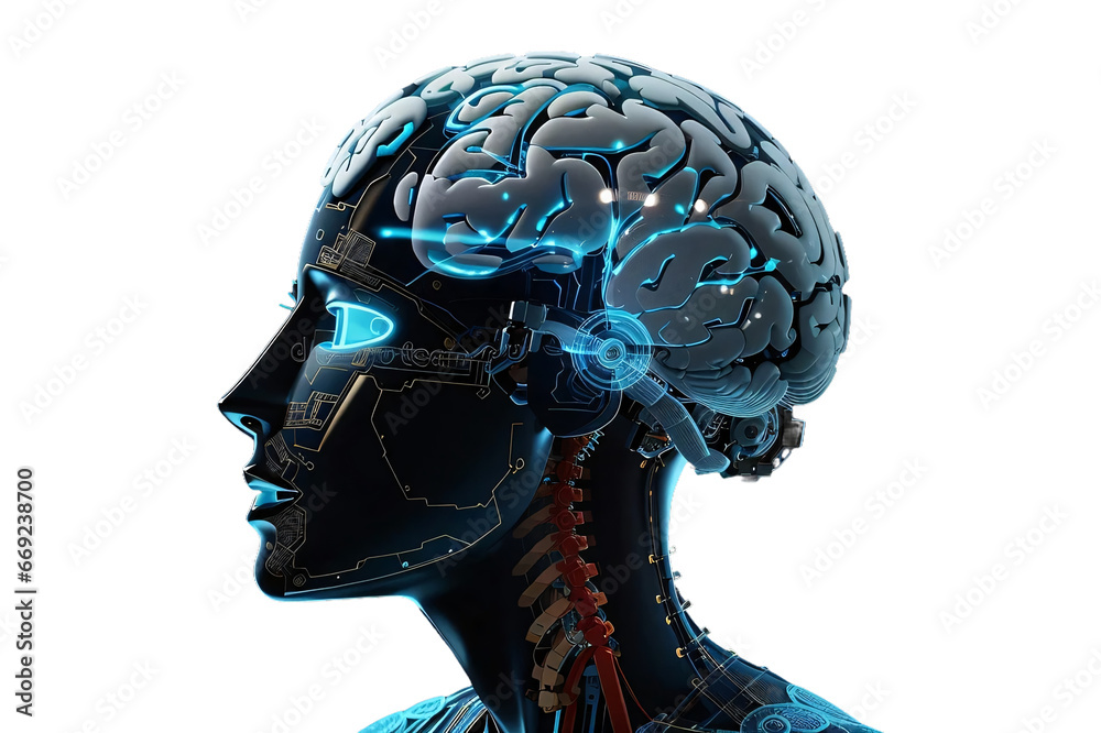 3d rendered anatomy illustration of a human body shape with brain ...