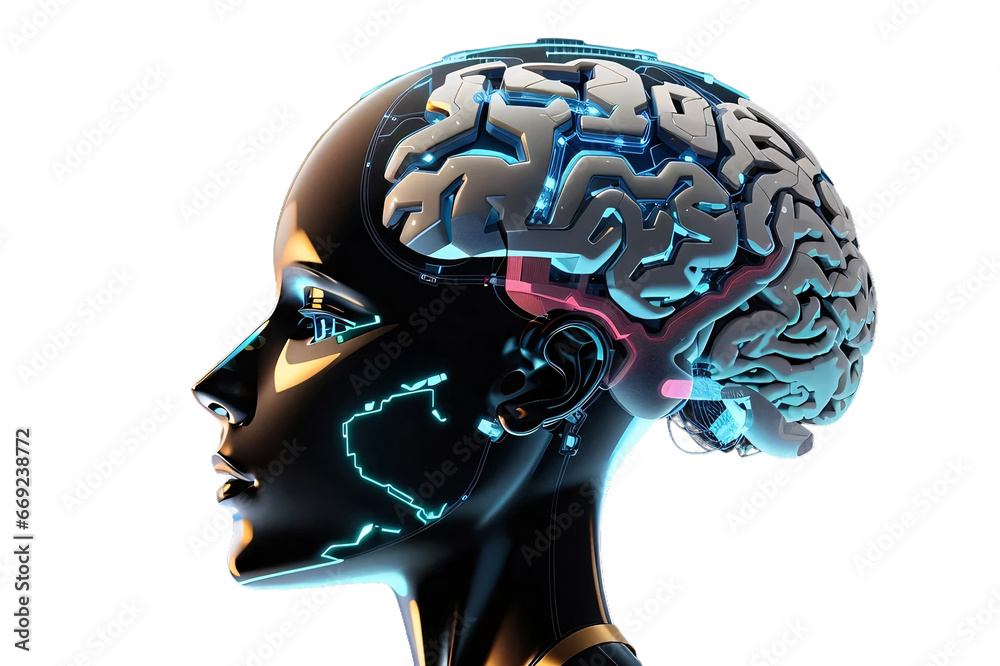 3d rendered anatomy illustration of a human body shape with brain ...
