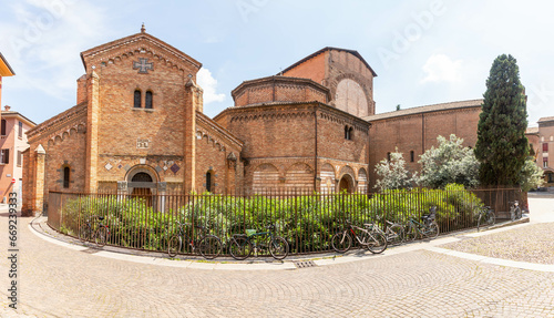 Panoramic Exposure of the Basilica Santuario Santo Stefano - Complesso delle Sette Chiese, Cluster of Chapels, crypts and vaults built over centuries, displaying remains of medieval frescoes.