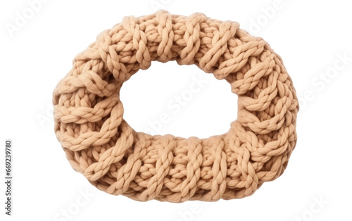 Winter Comfort: Chunky Textured Knitted Snood Scarf on a Transparent Background