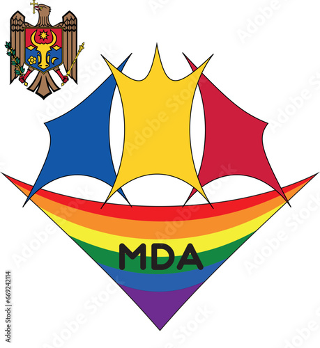 abstract pride flag of Moldova