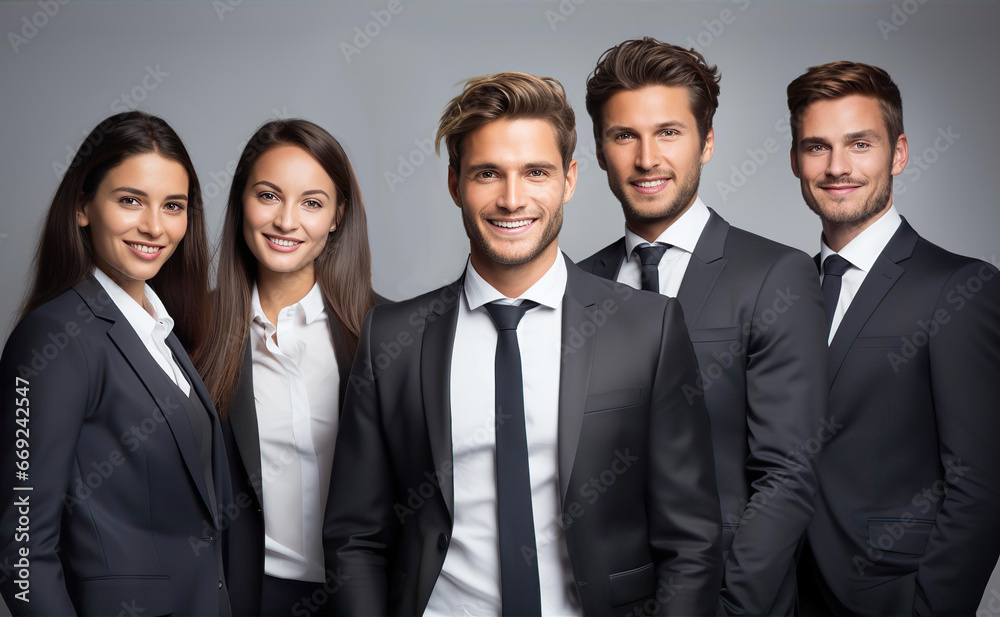 Corporate stuff, group of young professional motivated people, bank officers, sales managers in suits, smiling to camera. Corporate stuff, group of young professional motivated people, bank officers, sales managers in suits, smiling to camera.