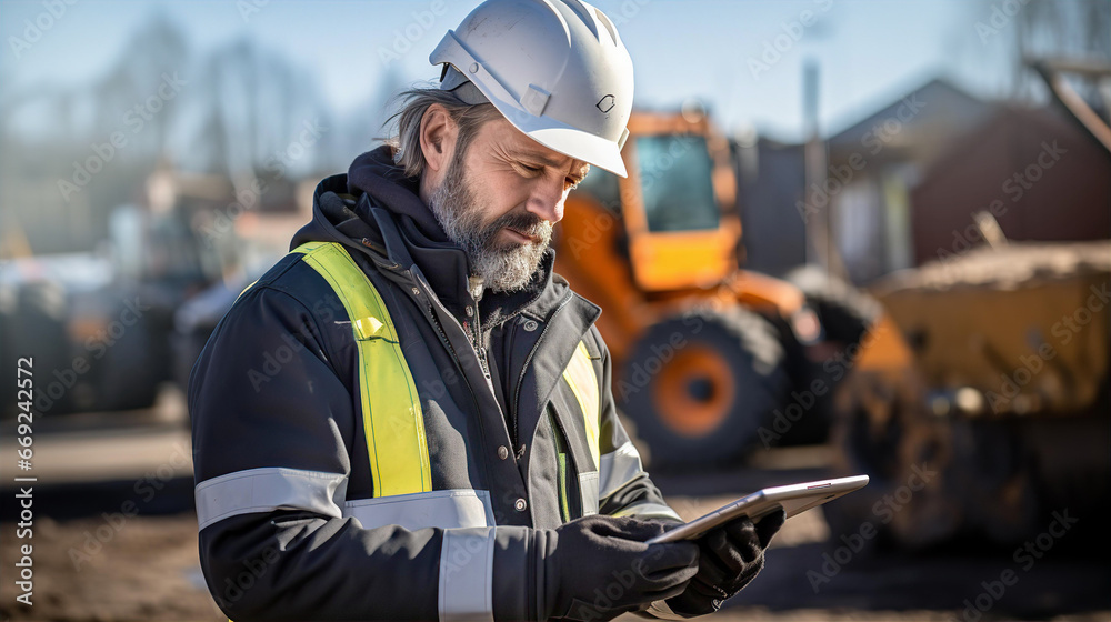 Portrait of ciivil engineer, construction manager in hard-helmet at building site. Portrait of ciivil engineer, construction manager in hard-helmet at building site.