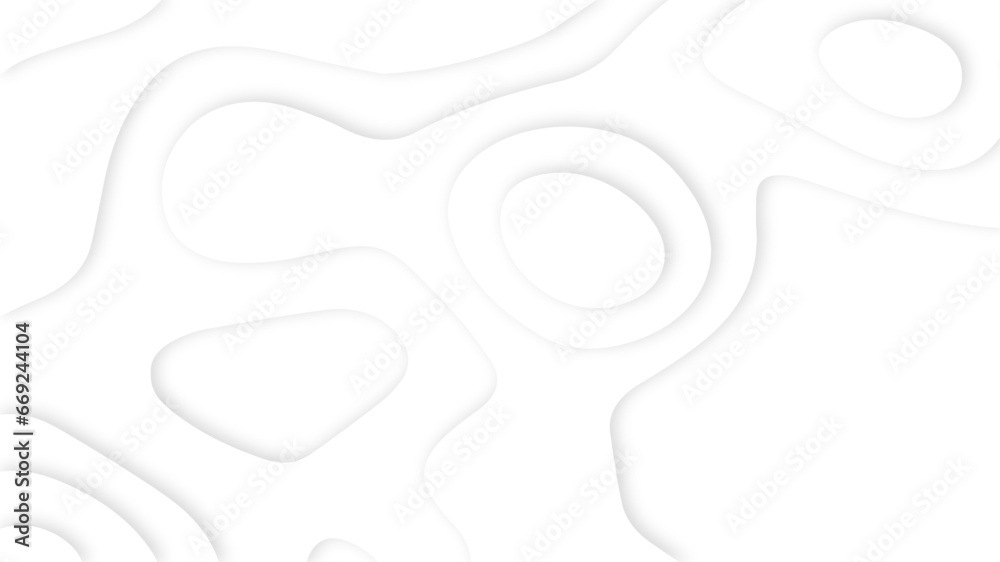 White abstract geometric pattern background, wave and curve abstract background. Abstract wavy line 3d paper cut white background.