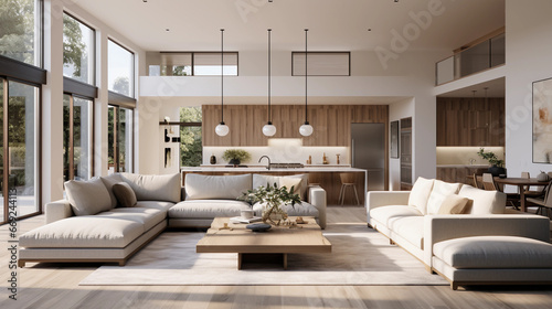 Beautiful modern living room with natural light © Milan