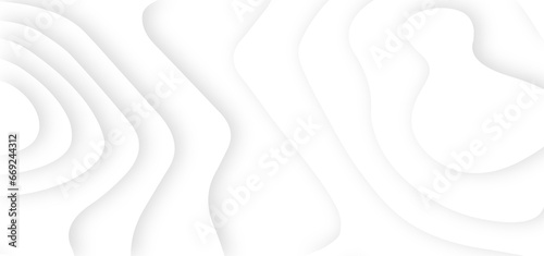 White abstract geometric pattern background, wave and curve abstract background. Abstract wavy line 3d paper cut white background.