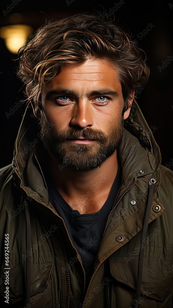 Portrait of handsome man. Man portrait illustration. Generative AI Portrait of handsome man. Man portrait illustration. Generative AI