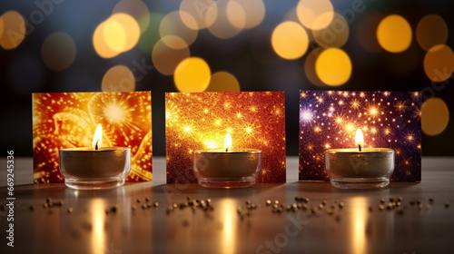 Tarot reading with candles and flowers on a wooden table