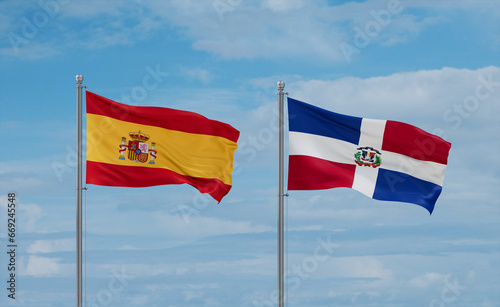 Belgium and Spain flags, country relationship concept