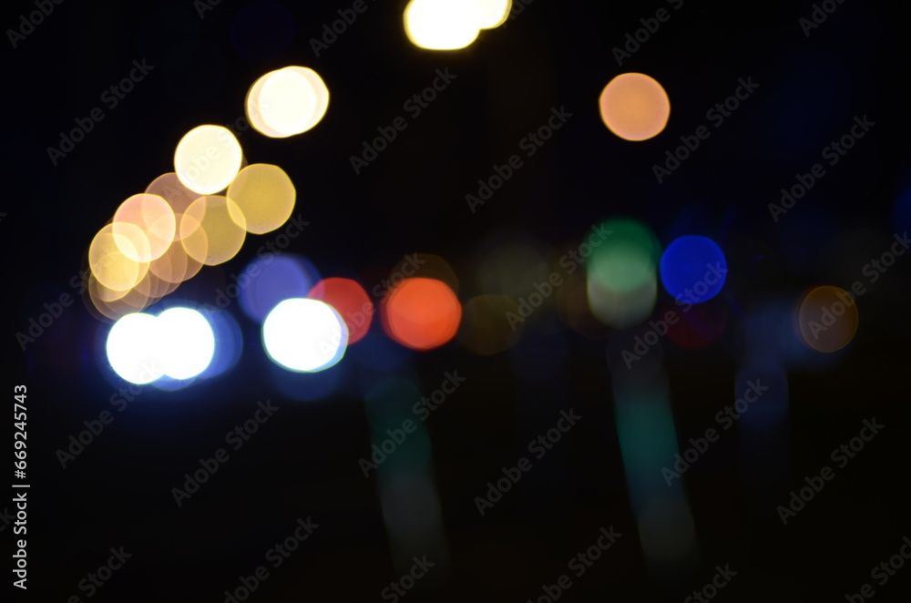 Blurred view of night city Blurred view of night city