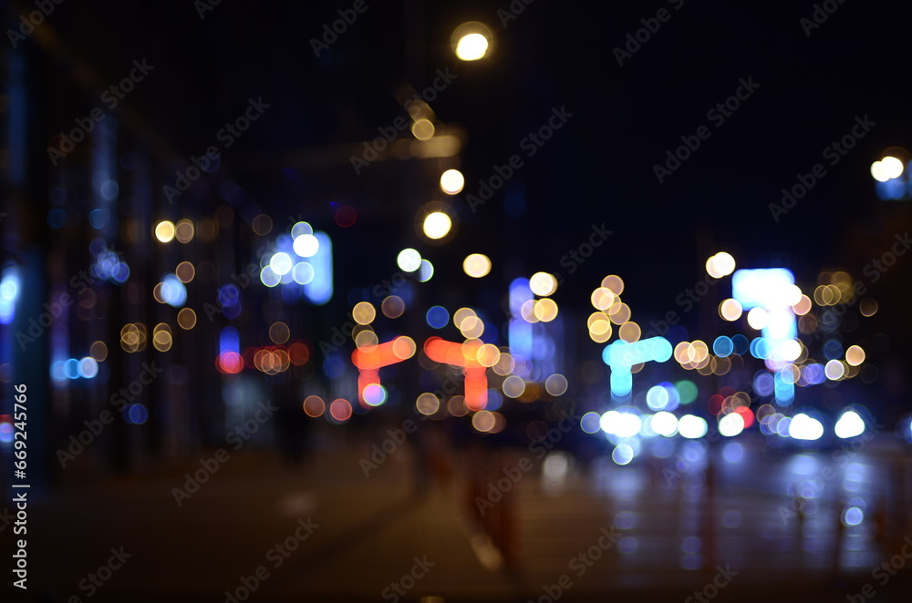 Blurred view of night city