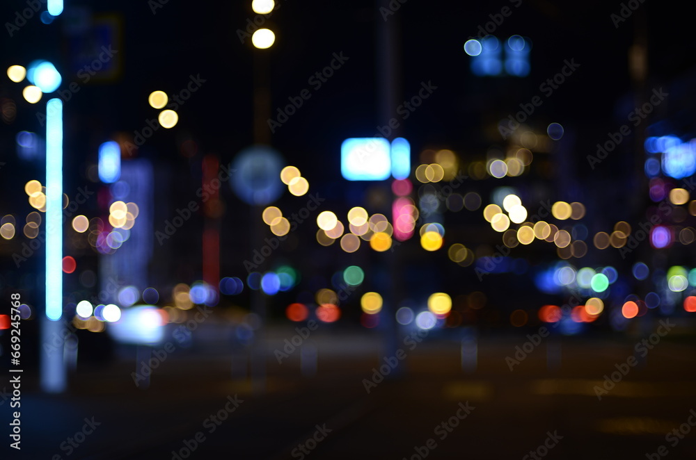 Blurred view of night city Blurred view of night city