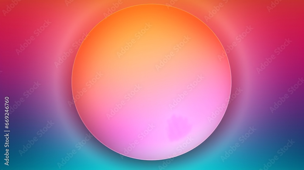 An artistic background featuring a circular color gradient with a grainy noise texture and watercolor-like blur. This vector illustration showcases a holographic effect