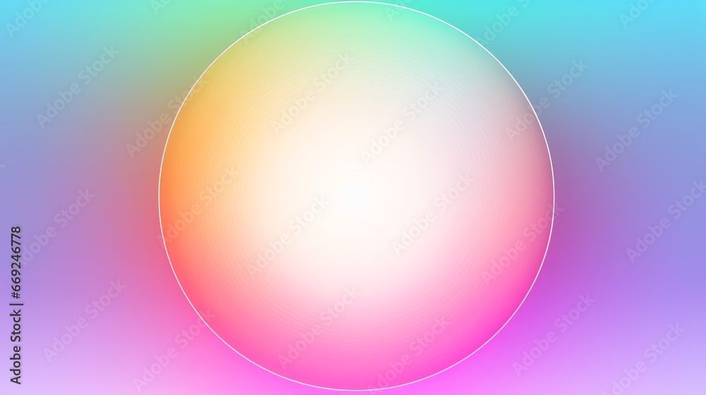An artistic background featuring a circular color gradient with a grainy noise texture and watercolor-like blur. This vector illustration showcases a holographic effect