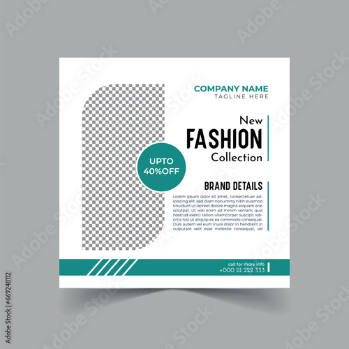 Editable Social Media Template for Digital Marketing. Promotion of Fashion Brand Design