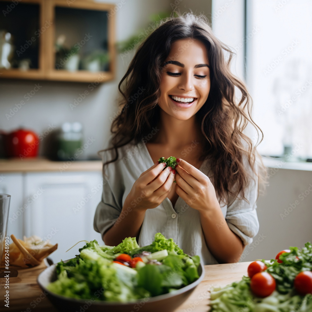 Woman Preparing a Healthy Salad for World Vegan Day