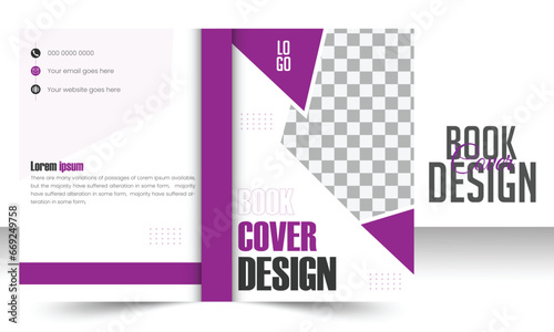 Modern book cover design template with geometric shape.