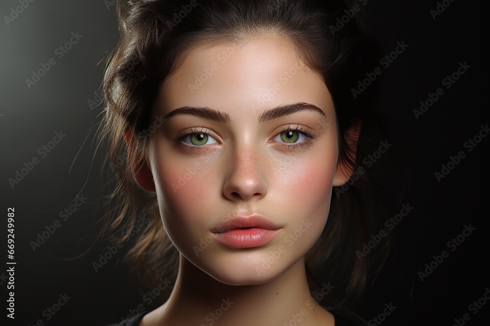 Portrait of a young beautiful girl with well-groomed, healthy skin. Portrait of a young beautiful girl with well-groomed, healthy skin.