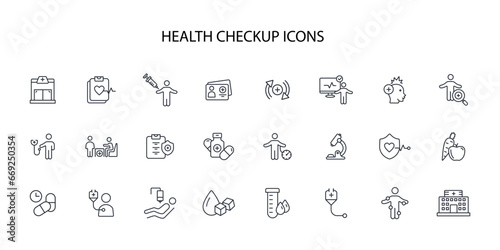 Health checkup icon. vector.Editable stroke.linear style sign for use web design,logo.Symbol illustration.