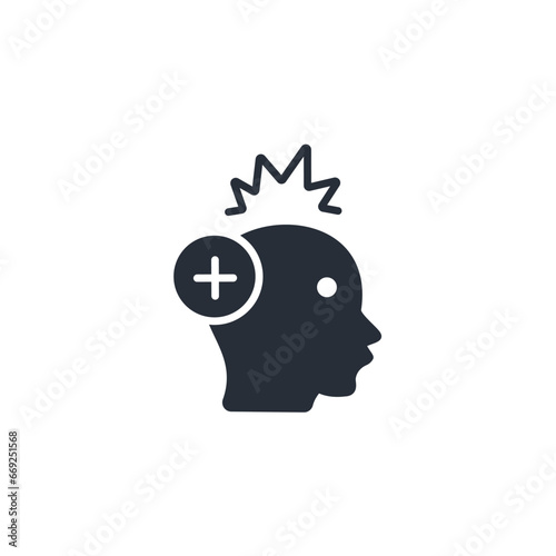 mental health icon. vector.Editable stroke.linear style sign for use web design,logo.Symbol illustration.