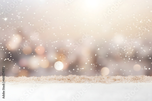 abstract bright snowy winter background with bokeh, neural network generated image. Not based on any actual scene or pattern. © lucky pics