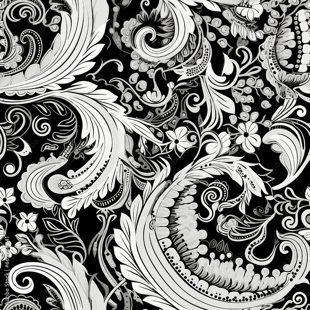 Paisley Serenity in Monochrome Pattern Paisley Serenity in Monochrome Pattern