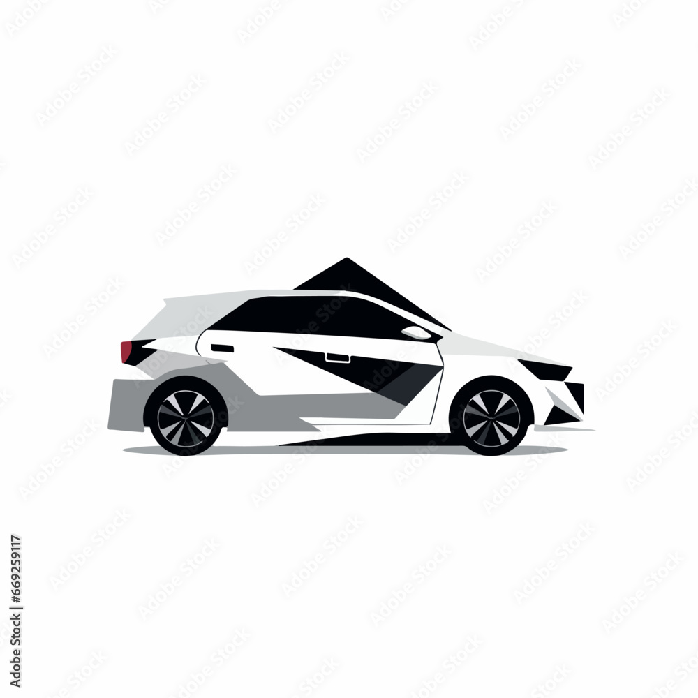 Hatchback in cartoon, doodle style. 2d vector illustration in logo, icon style. AI Generative