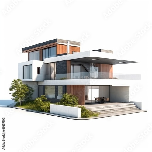 3d Modern Home Isolated On White Background