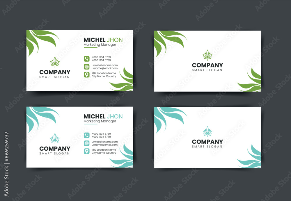 Vector Simple and Clean Corporate Modern Business Card Design