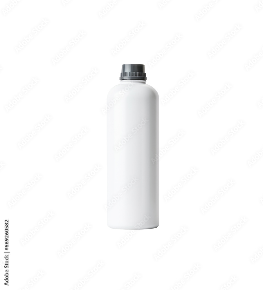 white plastic bottle isolated on white background PNG.