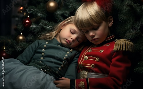 A Protective Toy Soldier Standing Guard by a Sleeping Child