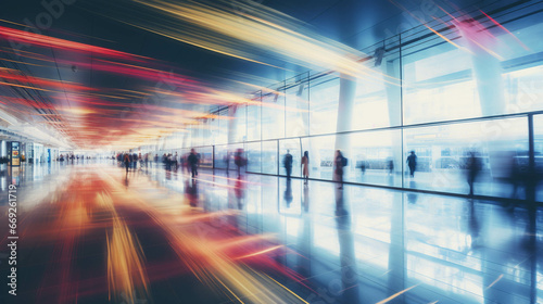 Modern airport with blurred people © Danielle