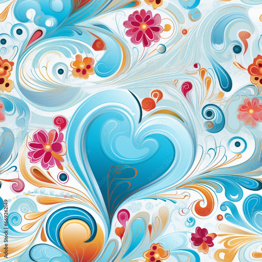 Paisley Hearts and Swirls Pattern Paisley Hearts and Swirls Pattern