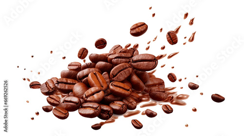 Coffee beans on a transparent background, png