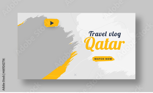 Travel vlogger youtube thumbnail, video thumbnail or web banner template