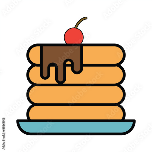 pancake icon vector design template