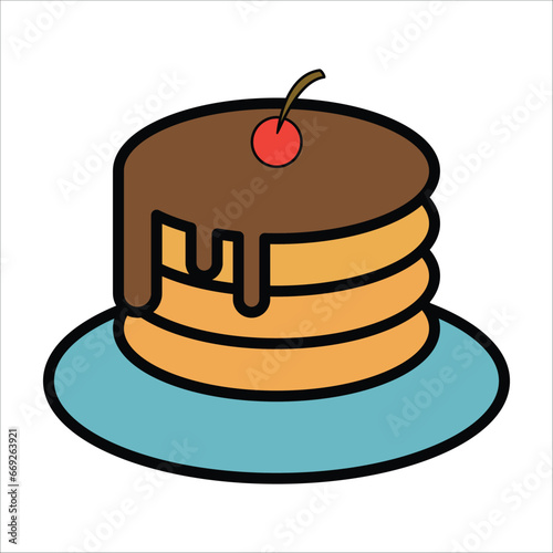 pancake icon vector design template