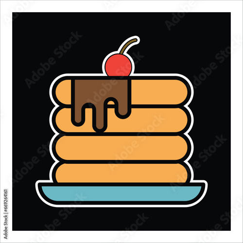 pancake icon vector design template