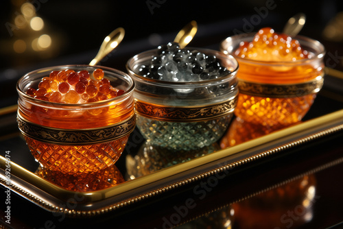 A caviar-tasting experience in luxury restaurant