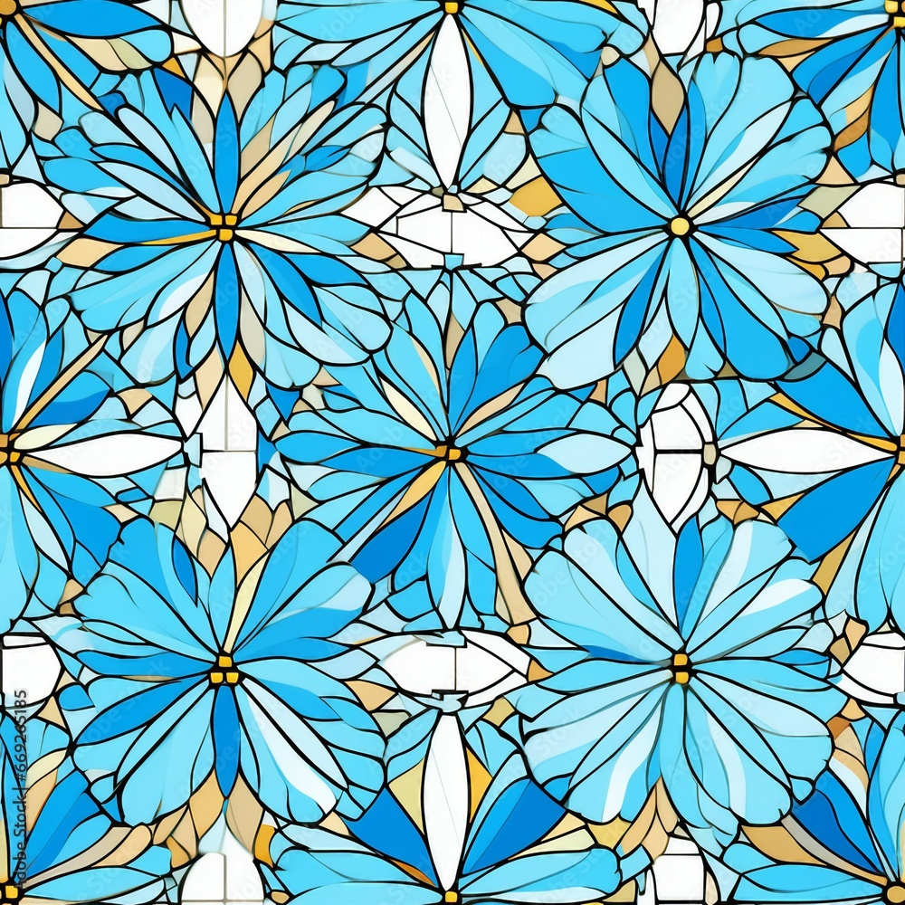 Kaleidoscope of Glass Mosaic Pattern